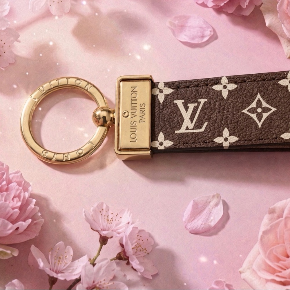Louis Vuitton Brown Monogram Key Ring with Gold Hardware